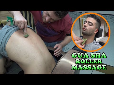 ASMR barber + NECK - BACK CRACK + gua sha head,face,eyebrow,back,throat,foot,arm,ear,sleep massage