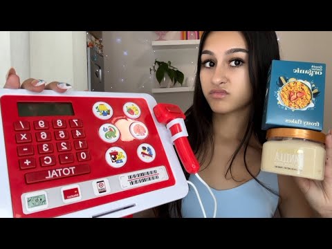 ASMR| RUDE target worker scans yours and others items😳