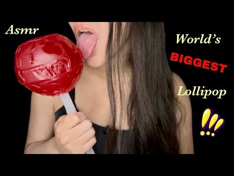 Asmr Eating World’s Largest Lollipop No Talking