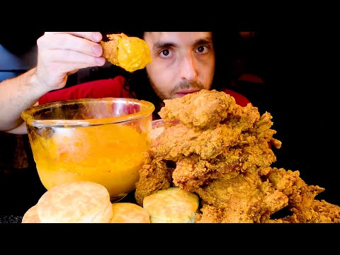 CHEESE SAUCE POPEYES FRIED CHICKEN FEAST * MUKBANG * | NOMNOMSAMMIEBOY