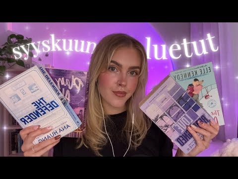 ASMR SUOMI syyskuun luetut | what i read in september | whispering & book sounds [ENG SUB]