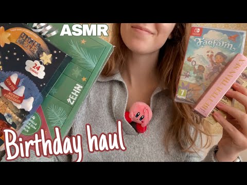 ASMR What I Got For My Birthday!🎁(tapping, scratching, tracing) Birthday Haul