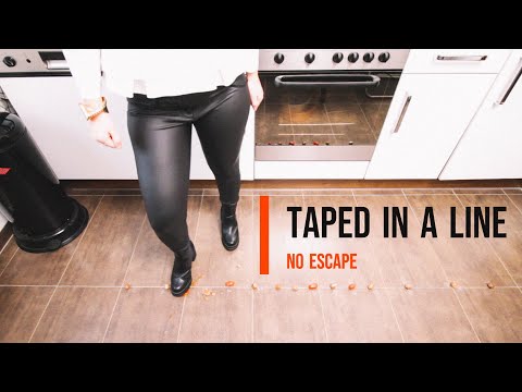 Taped in a line - no escape #shoes #crush #asmr #legs #foot #highhheels #boots