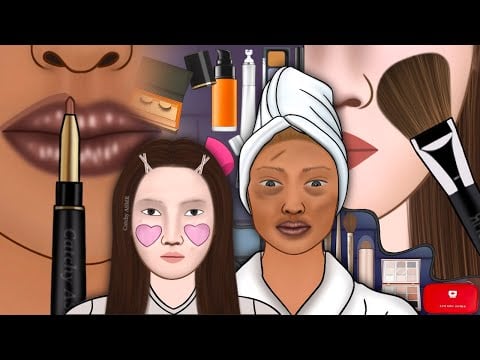 Dusky & fair skin tone makeup animation| ASMR animation| makeup animation#animation #asmr #trending
