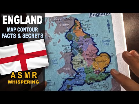 ASMR: Map of ENGLAND tracing with facts | Main CITIES less known facts | ASMR maps and facts