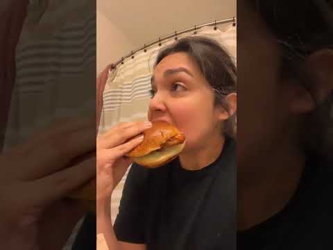 HOT CHICKEN ASMR | paneras new spicy take chicken sandwhich sounds