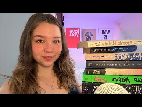 ASMR Book Talk 🤍 whispering through my tbr! ✨
