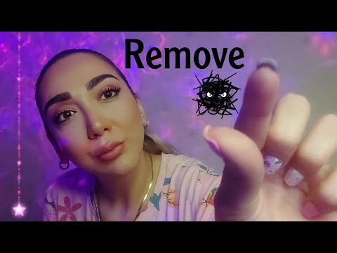 ASMR Stress & Negativity Plucking , Snip( low light )