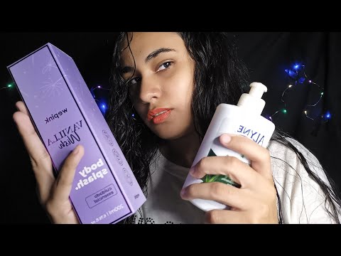 asmr comprinhas de autocuidado + mostrando os presentes que eu ganhei de aniversário(valor,conversa)