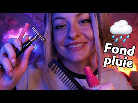 Je prends soin de tes cheveux et ta barbe | ASMR sons ajoutés - PLUIE