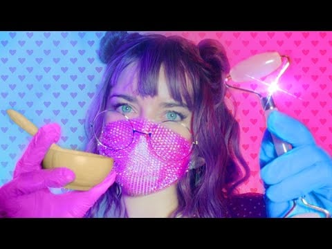 ASMR 📡 DEEP Ear Cleaning Spa 💜💉👂 Eye Test + Cranial Nerve Exam + Sub Super Low Bass Vibrations🦗🎶🎹
