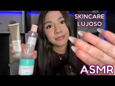 ASMR español / TE HAGO la SKINCARE con PRODUCTOS LUJOSOS / ROLEPLAY SPA relajante