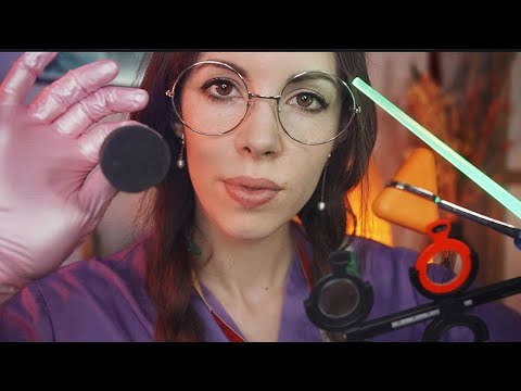 ASMR Cranial Nerve Exam, Eye Exam, Measuring & Scalp Check