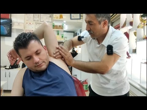 ASMR TURKISH BARBER UNIQUE MASSAGE, HEAD AND ARM MASSAGE WITH ROLLER