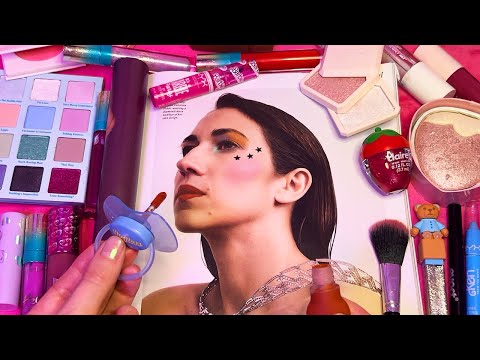 ASMR Applying Makeup to Magazines (Whispered)