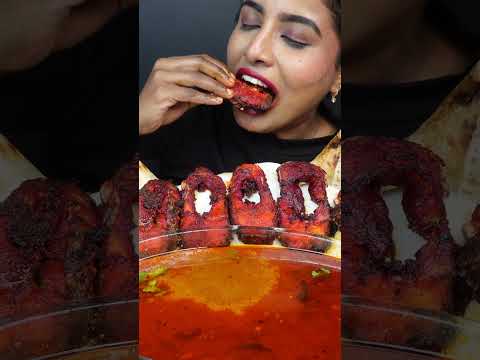 ASMR Eating Spicy Malabar Fish Curry Masala,Ghee Dosa,Idli,Chutney,Full Fish Fry ASMR Eating Mukbang
