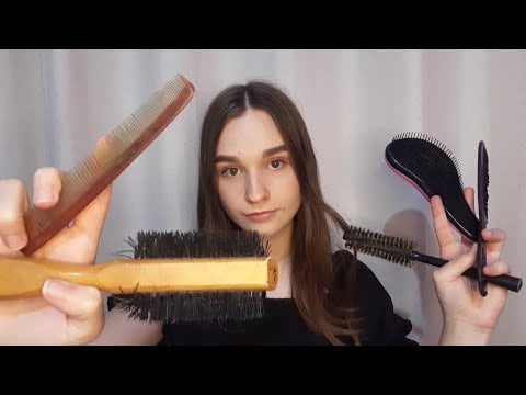 ASMR PENTEANDO SEU CABELO COM VÁRIAS ESCOVAS DIFERENTES PARA VOCÊ RELAXAR