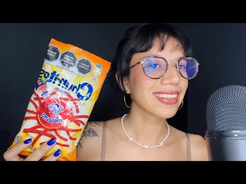 ASMR probando churritos de miguelito