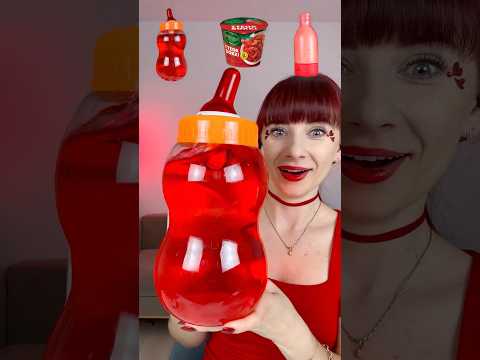 ASMR Giant Jelly Bottle Drink, Tteok Bokki #mukbang