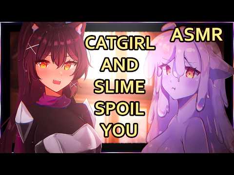 Catgirl Squire And Slime Girl Help You Relax | ASMR | Personal Attention |  [slime] [water sounds]