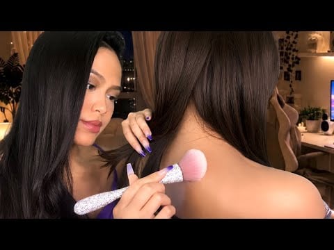 ASMR Your Friend Plays W/ Your Hair + Back Scratch & Tracing | Hair Brushing & Personal Attention 
