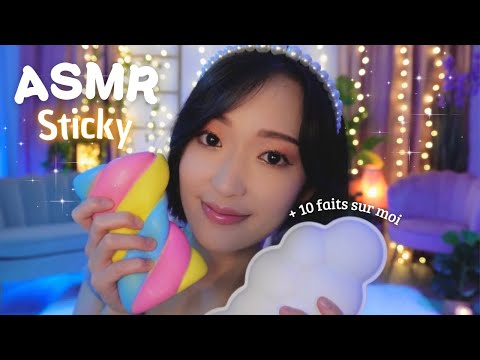 ASMR ☁️ 10 triggers STICKY | 10 faits et anecdotes aléatoires sur moi 👍🏻