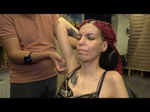 HYPNOTIC TOUCHES TO THE LADY + CRACKS + ASMR head,chest,armpit,belly,foot,leg,back & body massage