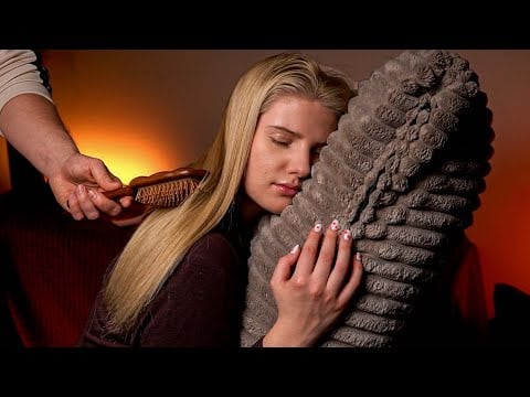 ASMR Hair Brushing Treatment 💆‍♀️ Sleep Clinic Routine for Insomnia (No Talk)