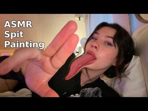 ASMR Spit Painting (mouth sounds, visual ASMR, whispering)