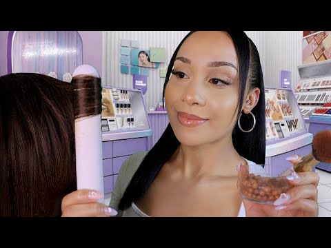 ASMR 💅🏽 The Lady On The Beauty Counter Does Your Makeup + Hair Personal Attention Roleplay