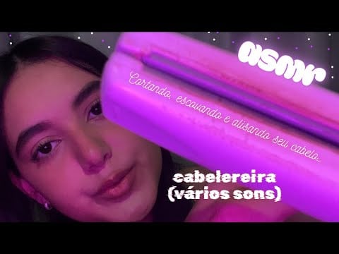 ASMR ROLEPLAY | Cabeleireira cortando, escovando e alisando seu cabelo 💇‍♀️