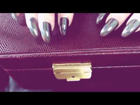 Long NAILS 🐾 Tapping on LEATHER BOX [[ASMR]]
