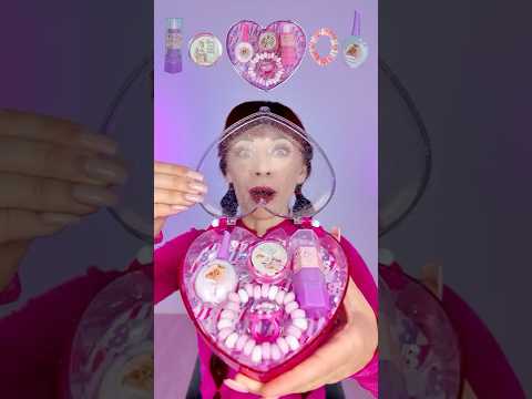 ASMR Barbie Candy Box Eating Pink Candy for Girls #mukbang #barbie