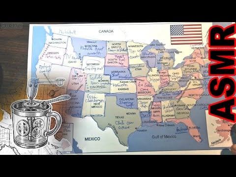 ASMR: Charting U.S. States by Quirky Inventions ✨ | How cool is that! | ASMR map tracing
