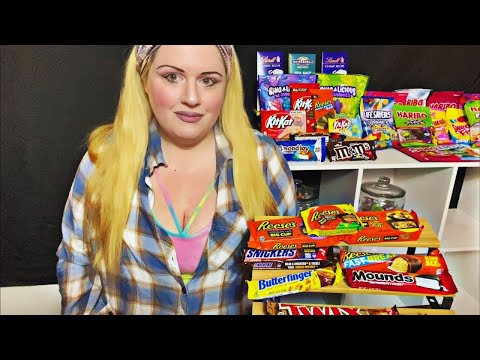 ASMR- Candy Sweet Shoppe Role Play 🍫🍭🍬Lots of crinkles and lots of candy