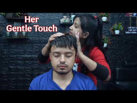 Lady Barber's Gentle Touch (No Tools) | Unwind with ASMR: Lady Barber's Calming Head Massage