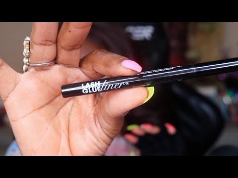 Applying Eyelashes With Lash Glue Liner ASMR