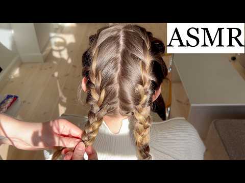 ASMR | French Braids & Fishtail Braid - Hair Styling and Hair Brushing For Relaxation (No Talking)