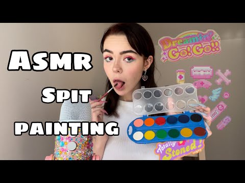 ASMR SPIT PAINTING YOUR MAKEUP ( wet mouth sounds, personal attention )