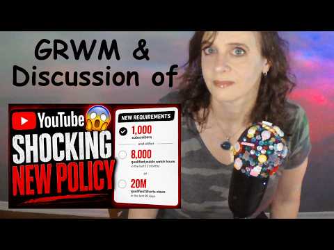 ASMR Gum Chewing GRWM & Discussion of YouTube's New Policies | Whispered