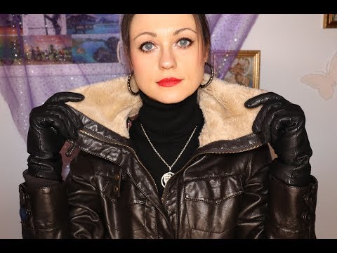 [ASMR] NEW Leather Sounds ~ Gloves and Jacket ~ Tapping and Scratching ~ No Talking