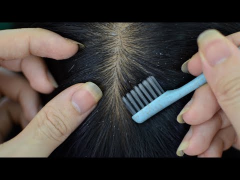 ASMR Scalp Check With Toothbrush Tingling For Relaxation ( No Talking )