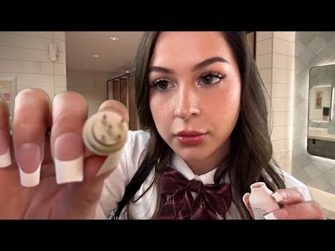 ASMR $5 Faux Freckles in School Bathroom 🤨