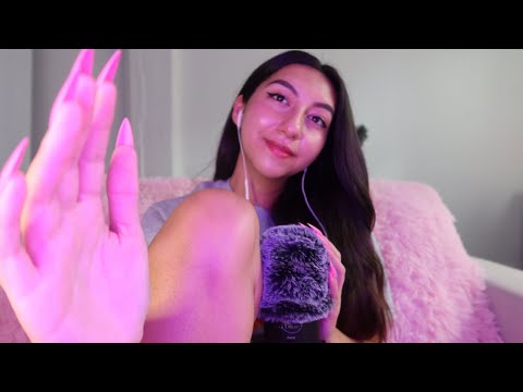 ASMR Petting You to Sleep *Fluffy Mic* | Repeating "Relax" "Sleep"