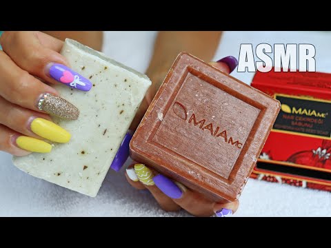 ASMR SOAP Natural Carving Satisfying TAPPING | АСМР Очень ТВЕРДОЕ Гранатовое МЫЛО Резка Таппинг