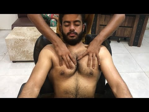 ASMR Full Chest Massage with Belly Button Focus 💈| PURE SLEEP AID | 😴#chestmassage #asmr