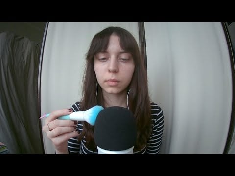 ASMR| Mic brushing & soothing mouth sounds| Кисточка & успокаивающие звуки рта😴