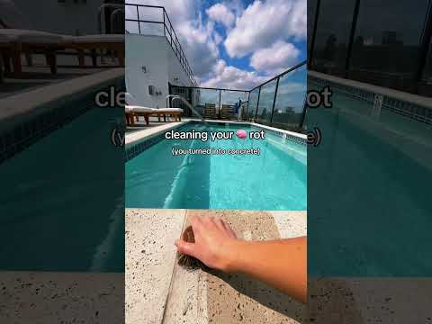 cleaning your brain rot asmr at the pool with brushing sounds #asmr #fyp #oddlysatisfying #relax #f
