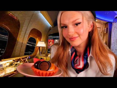 ASMR Luxury First Class Flight Experience
