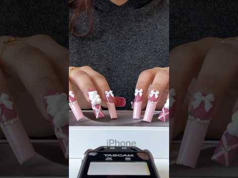 ASMR tapping with XXL nails 🌙 table tapping, iPhone box, cork coaster & makeup palette 💤